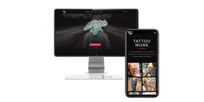 Marked Up Tattoos website preview